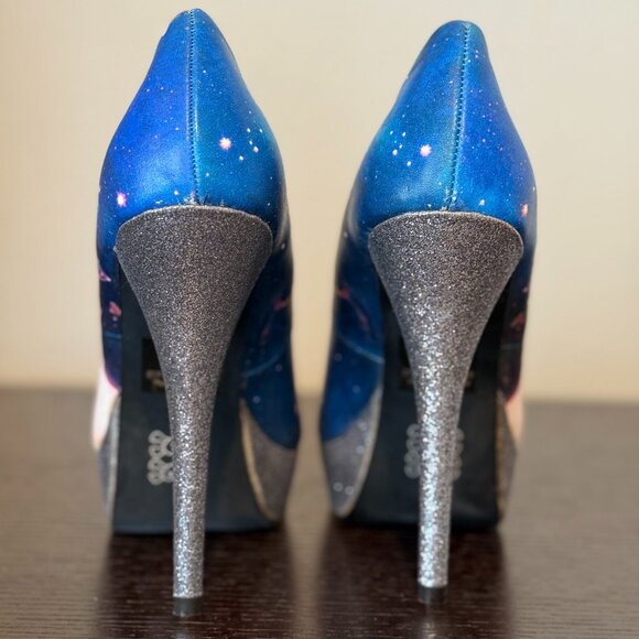 ! NWT - Iron Fist Unicornopia Glitter Closed Toe Platform Heels ! - Picture 4 of 8